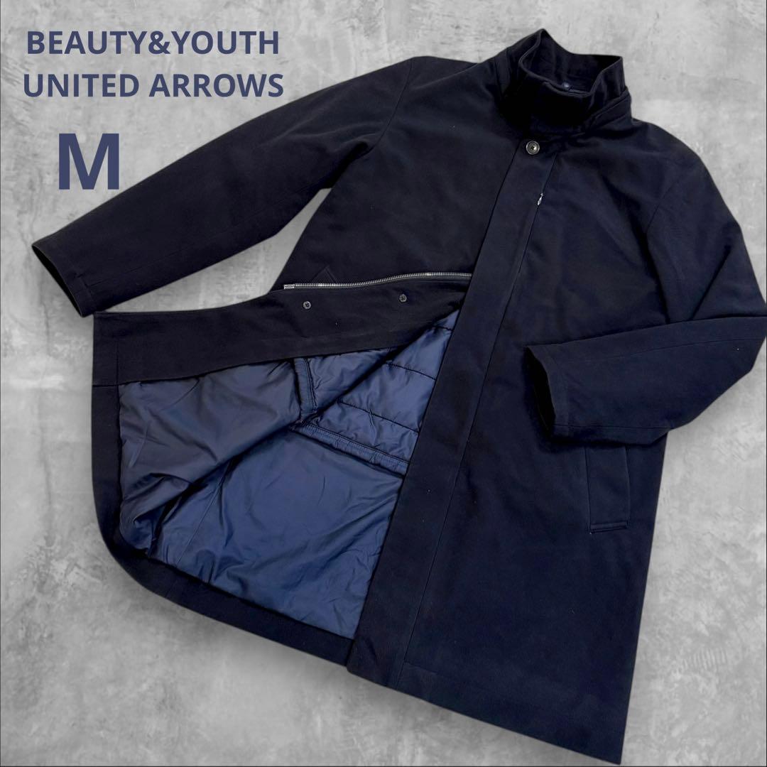 ビューティーアンドユース ユナイテッドアローズ コート ネイビー M スエード調