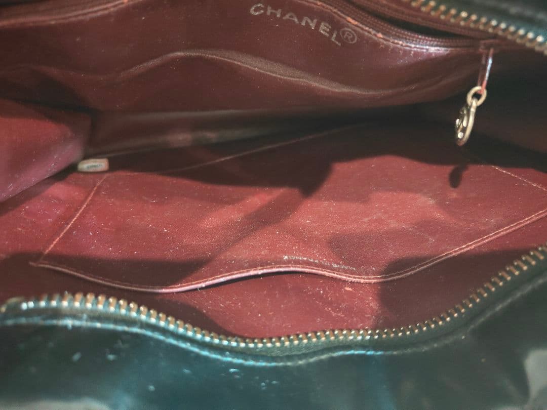 太陽様　CHANEL シャネル ブラックレザー トートバッグ ショルダーバッグ