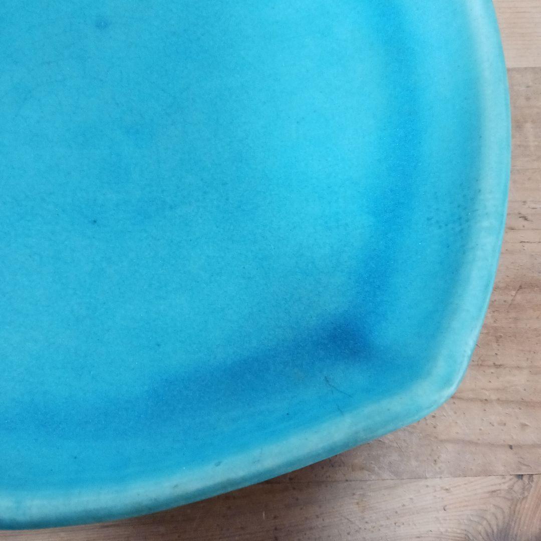 やちむん　沖縄　大嶺工房　ペルシャブルー　足付き