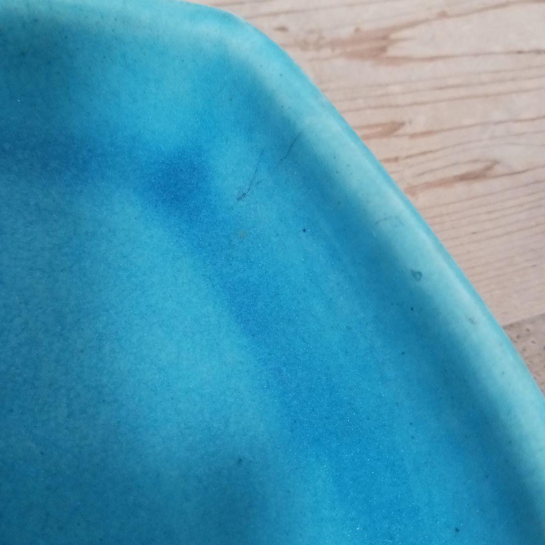 やちむん　沖縄　大嶺工房　ペルシャブルー　足付き