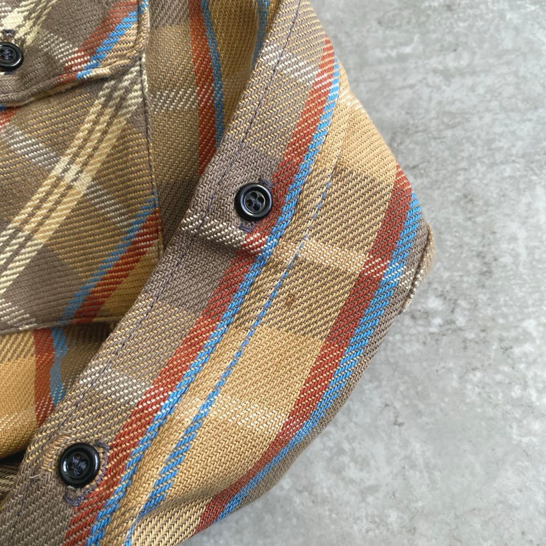 ド渋な配色70s 80s FIVE BROTHER ネルシャツ USA製 2XL