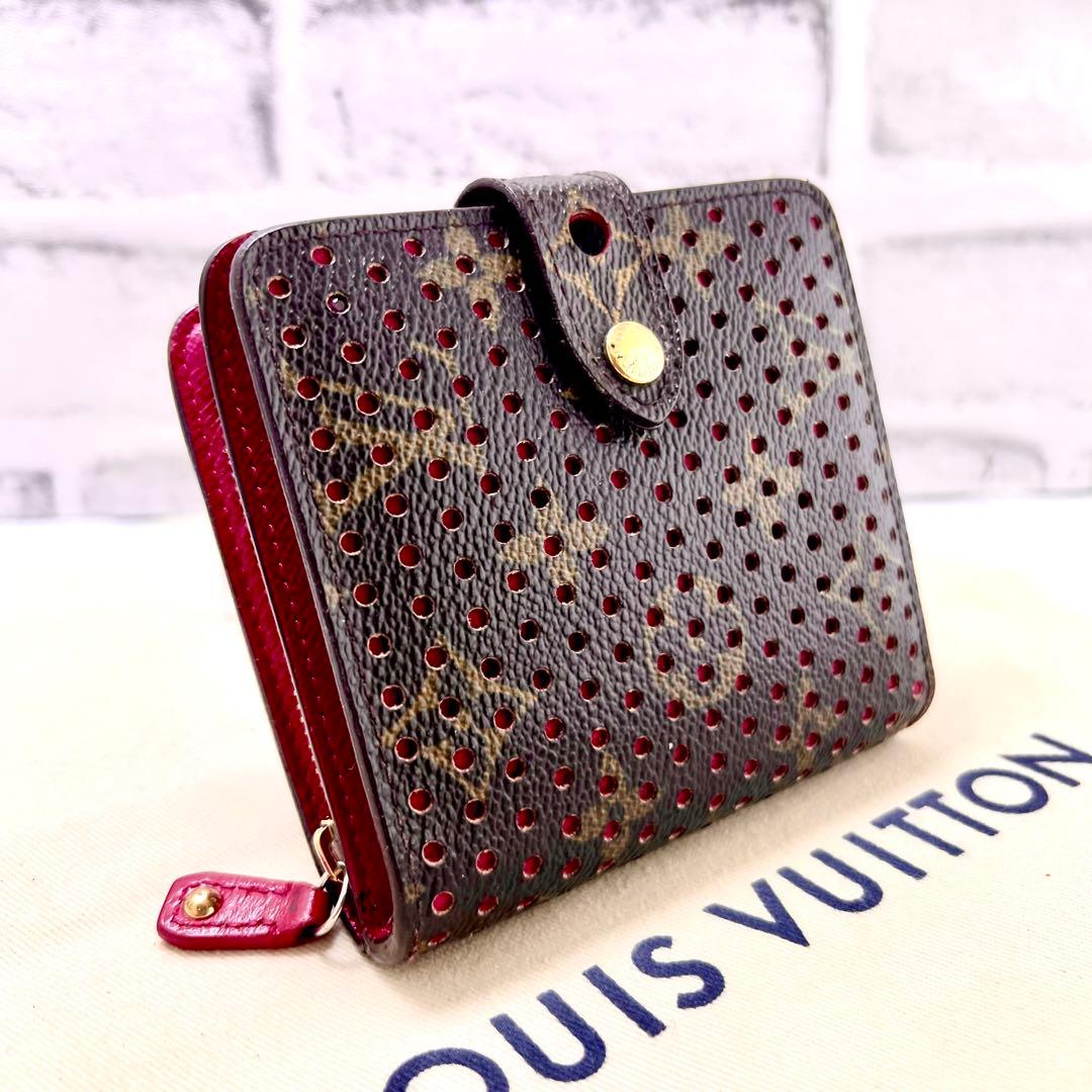 【美品】 ルイヴィトン モノグラム ペルフォ コンパクトジップ フューシャ