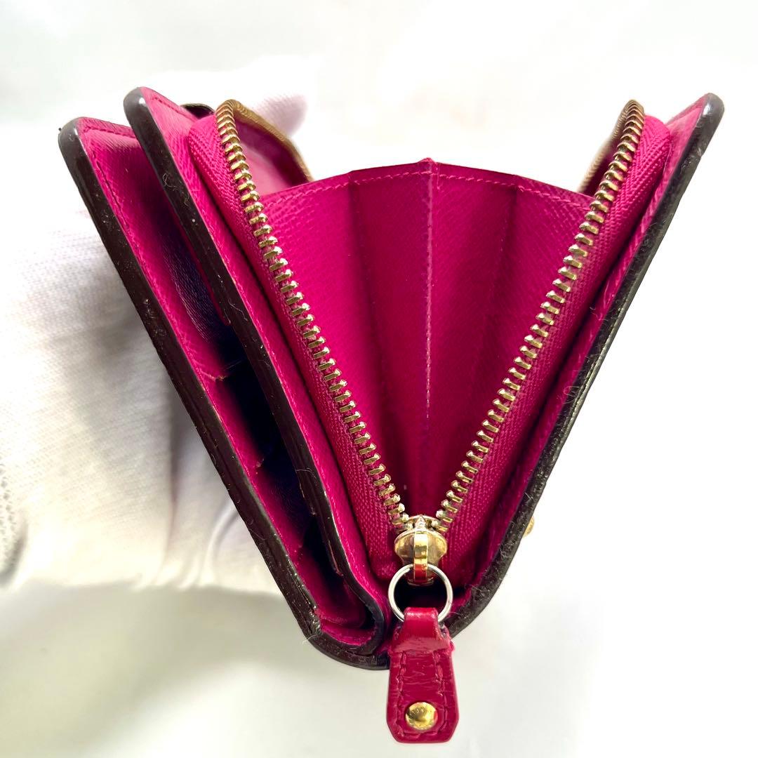 【美品】 ルイヴィトン モノグラム ペルフォ コンパクトジップ フューシャ