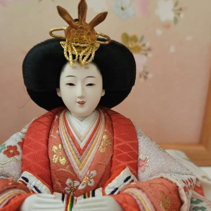 可愛い雛飾り　五人飾り　巾70㎝位前後で飾れる