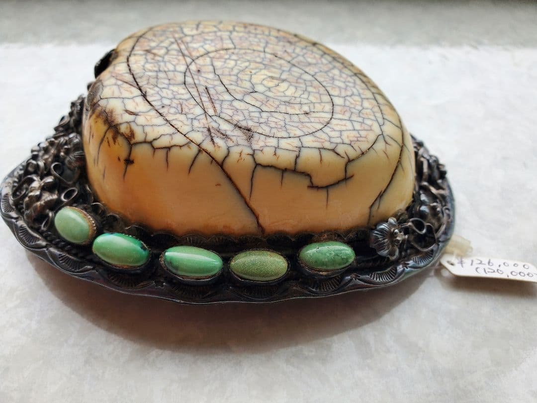 ★おリンボ★激レア　象牙調　天然物　彫刻　バックル