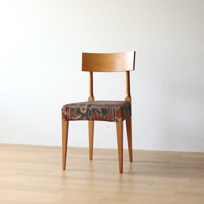 ヴィンテージ 飛騨産業 肘付イス 古家具 無垢材 ブナ材 カバーリング①