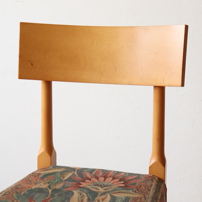 ヴィンテージ 飛騨産業 肘付イス 古家具 無垢材 ブナ材 カバーリング①