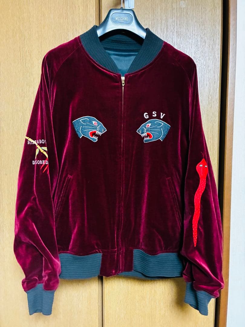 GANGSTERVILLE 赤いベルベット スカジャン 希少サイズXL