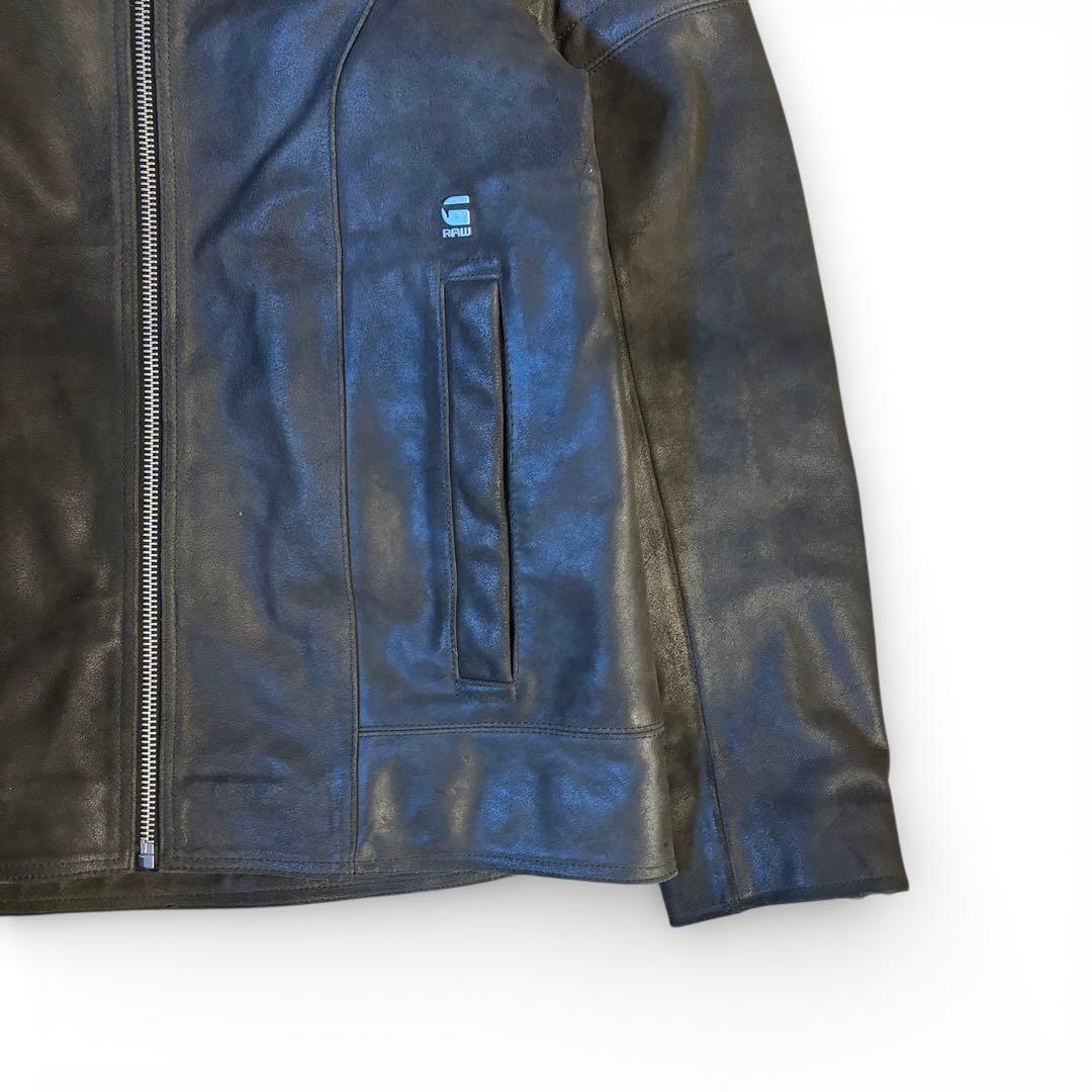 G-STAR RAW ジースター ロウ レザー シングルライダース キルティング