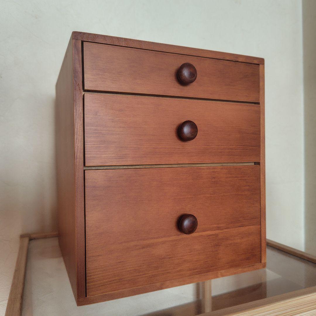 倉敷意匠 ツガの引き出しBOX 木製3段引き出し小物入れ