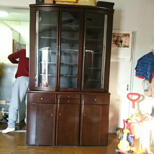 マホガニー調食器棚