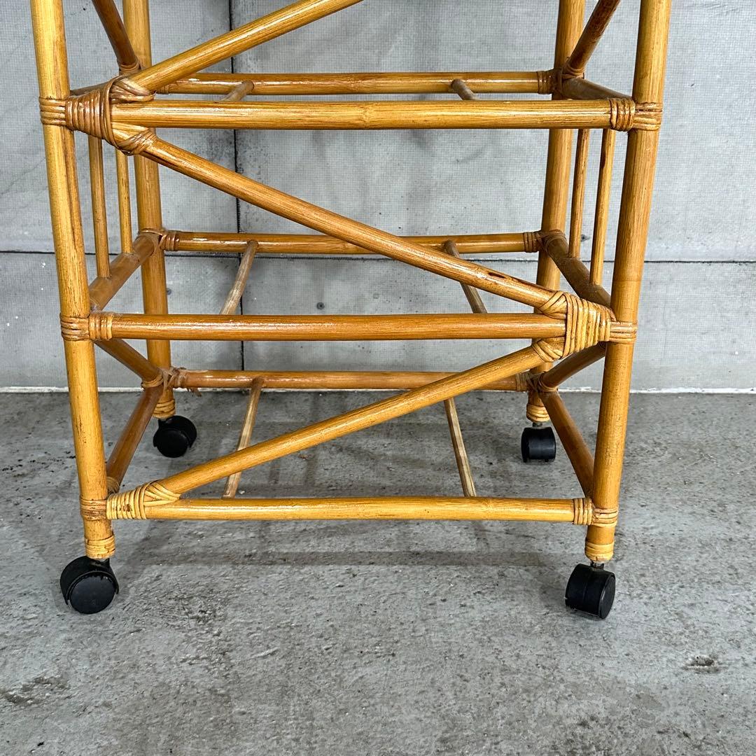 ⭐️即決価格⭐️ラタン 籐家具 5段チェスト　ランドリーラック キャスター付