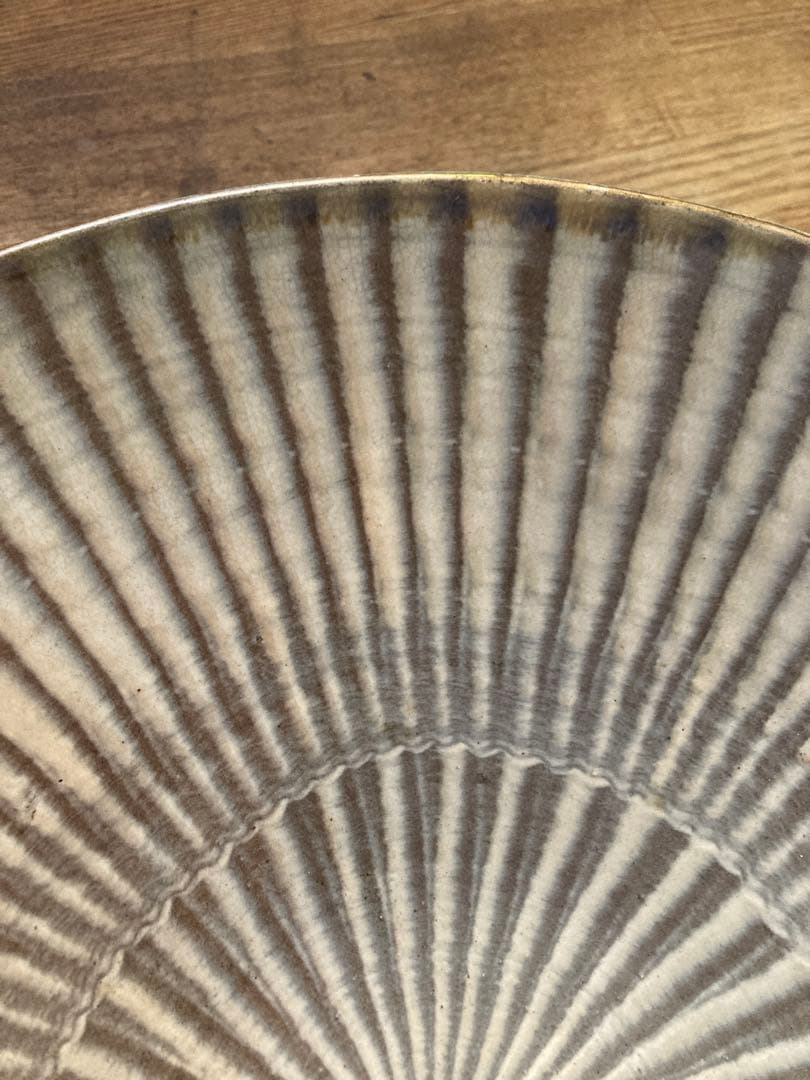 小鹿田焼　飛び鉋　大皿　民藝