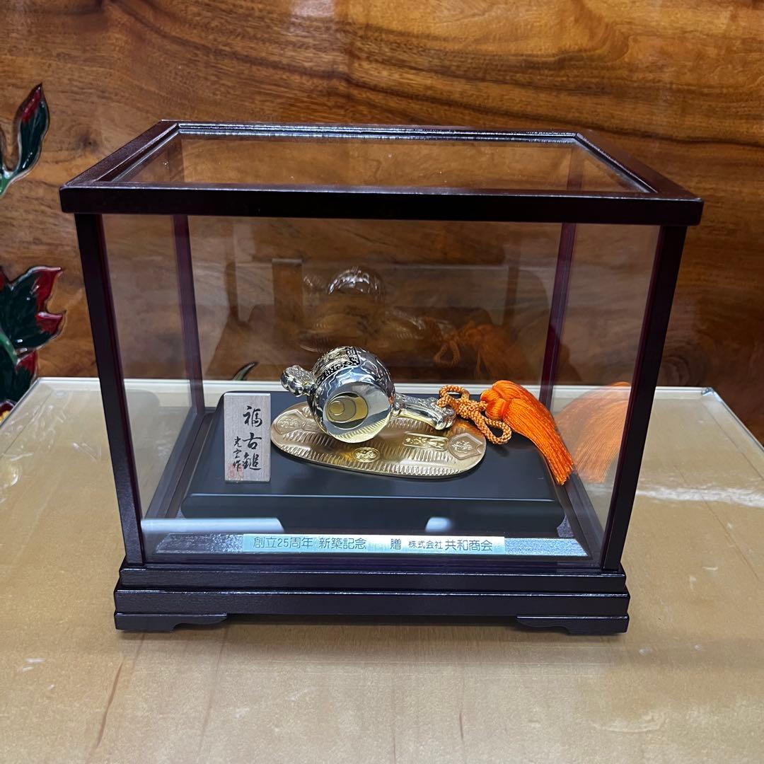 金工 光雲 福古槌 ガラスケース付　SILVER.P