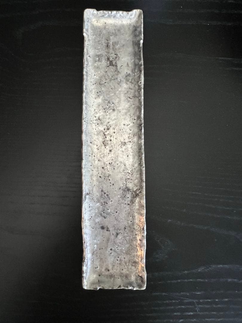 谷井直人　銀彩シルバー×黒 長皿（細）　希少　限定レア　(印Aテープ無し)