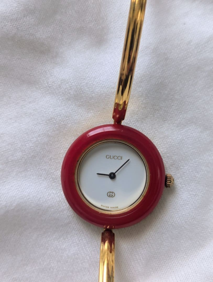 GUCCI 腕時計 チェンジベゼル レッドベゼル 不動 ジャンク品 部品取り用