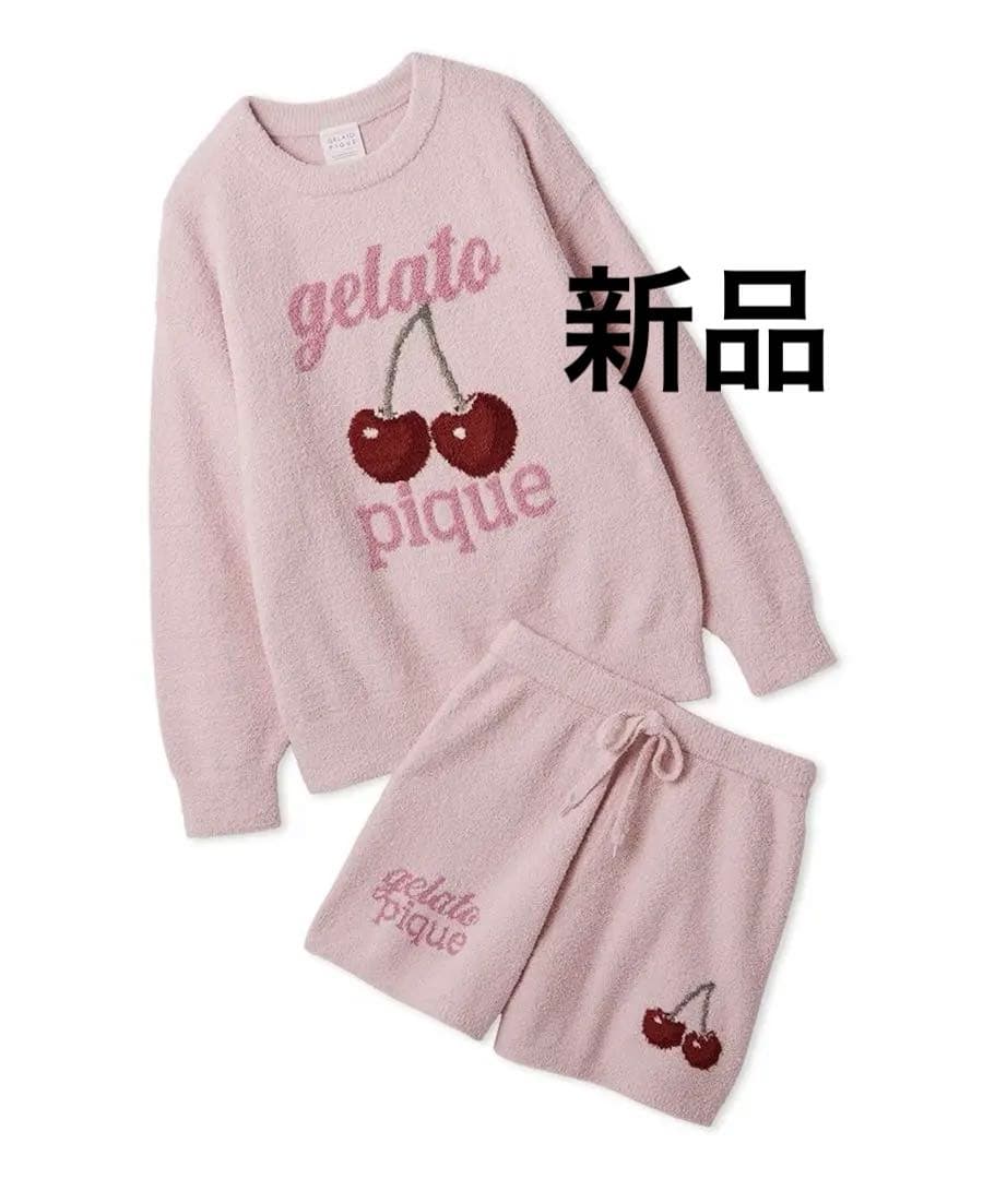 【新品タグ付き】べビモコチェリージャガードプルオーバー&ショートパンツセット