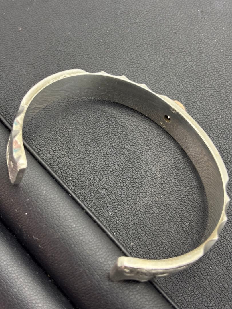 ハワイアンジュエリー クローチェ　ブレスレット　k14シルバー刻印カフバングル