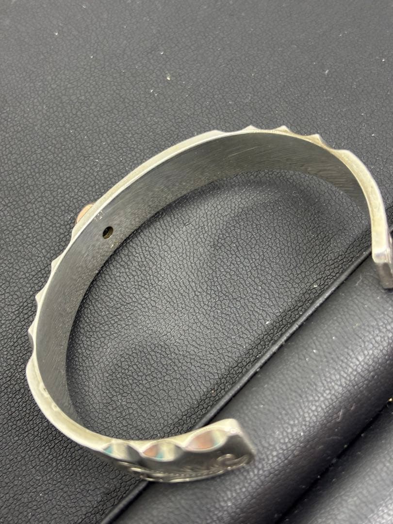 ハワイアンジュエリー クローチェ　ブレスレット　k14シルバー刻印カフバングル