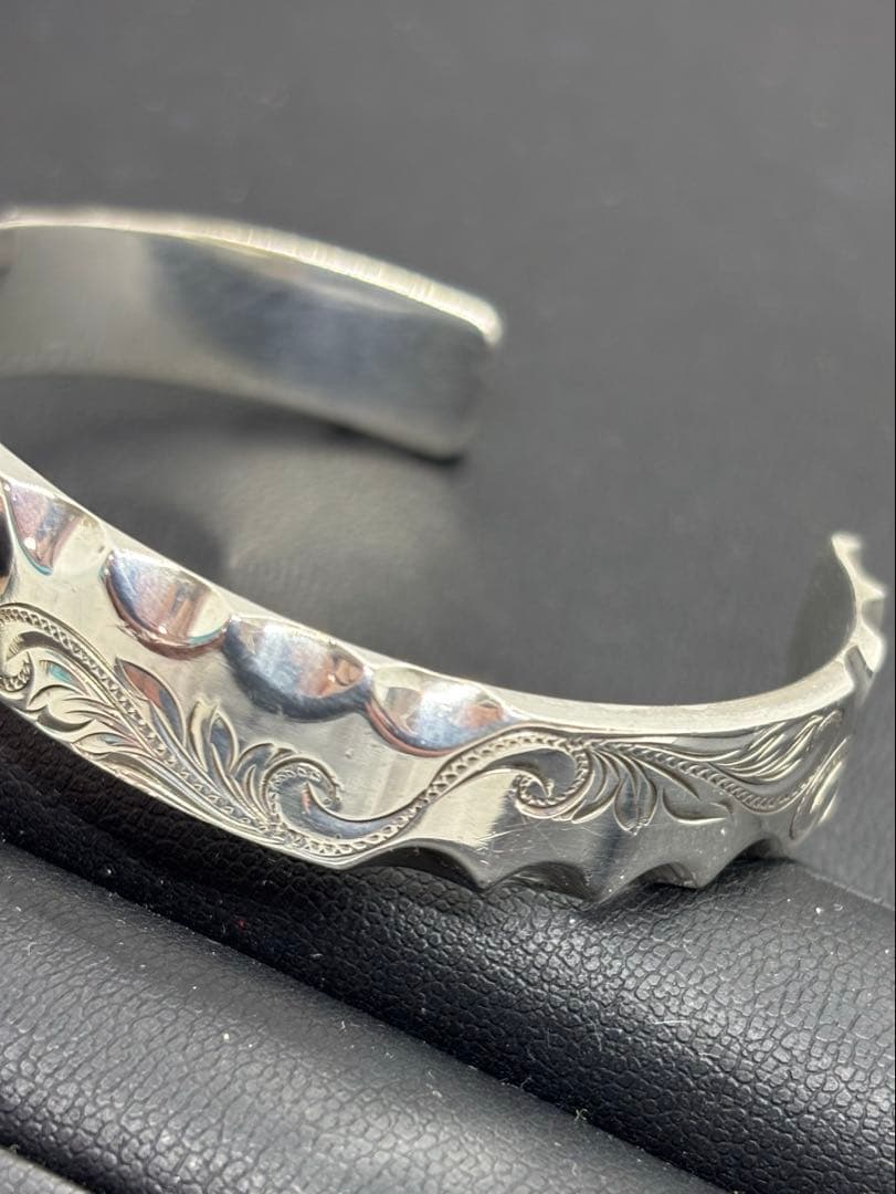 ハワイアンジュエリー クローチェ　ブレスレット　k14シルバー刻印カフバングル