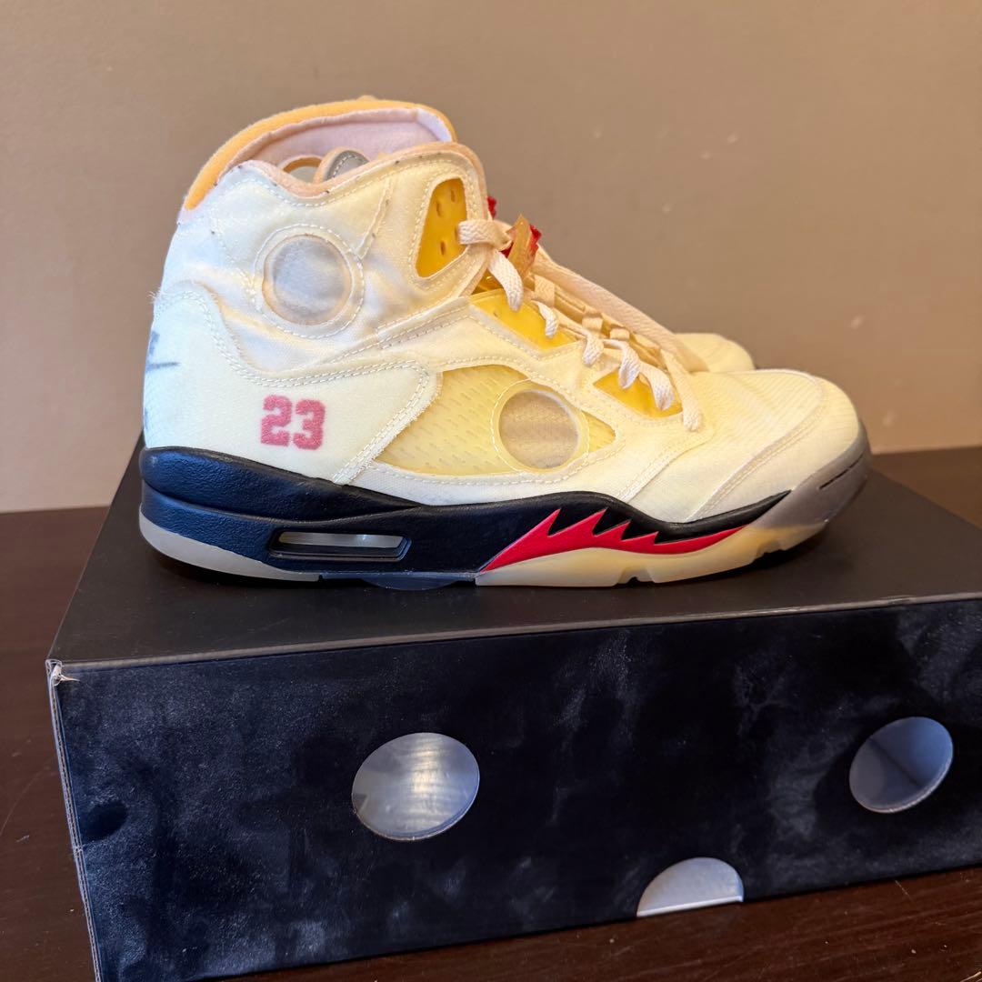 シューズ(男性用) NIKE OFF WHITE AIR JORDAN 5 RETRO SAIL 1