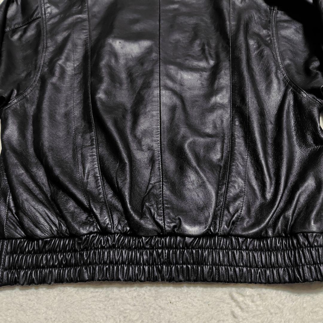 Lucky レザージャケット ライダース 短丈 黒 サイズL ボンバー