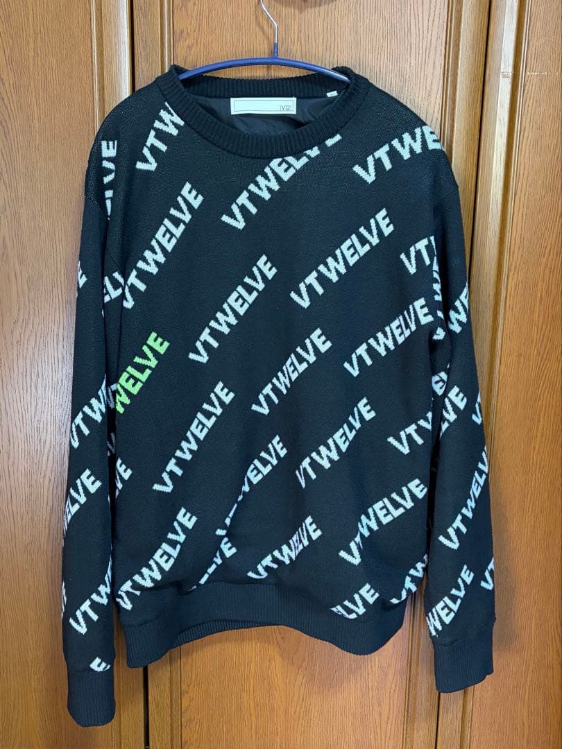 ブイトゥエルブV12 VTWELVE 総柄ニット ロゴ セーター ゴルフウェア