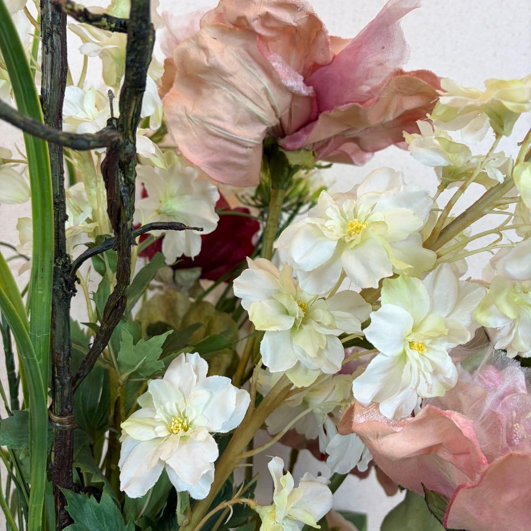 送料無料 造花アレンジメント 大型 アートフラワー スタンド エミリオ ロバ