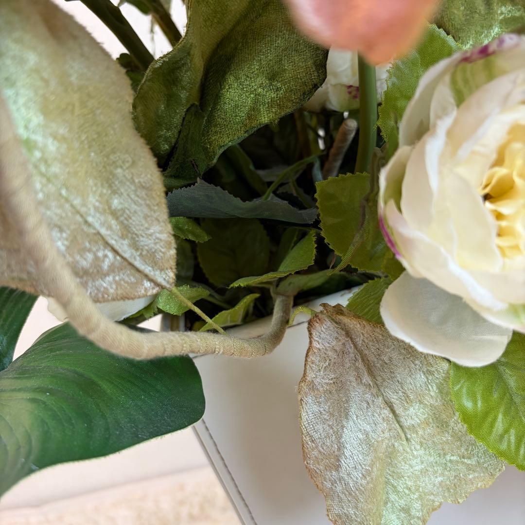 送料無料 造花アレンジメント 大型 アートフラワー スタンド エミリオ ロバ