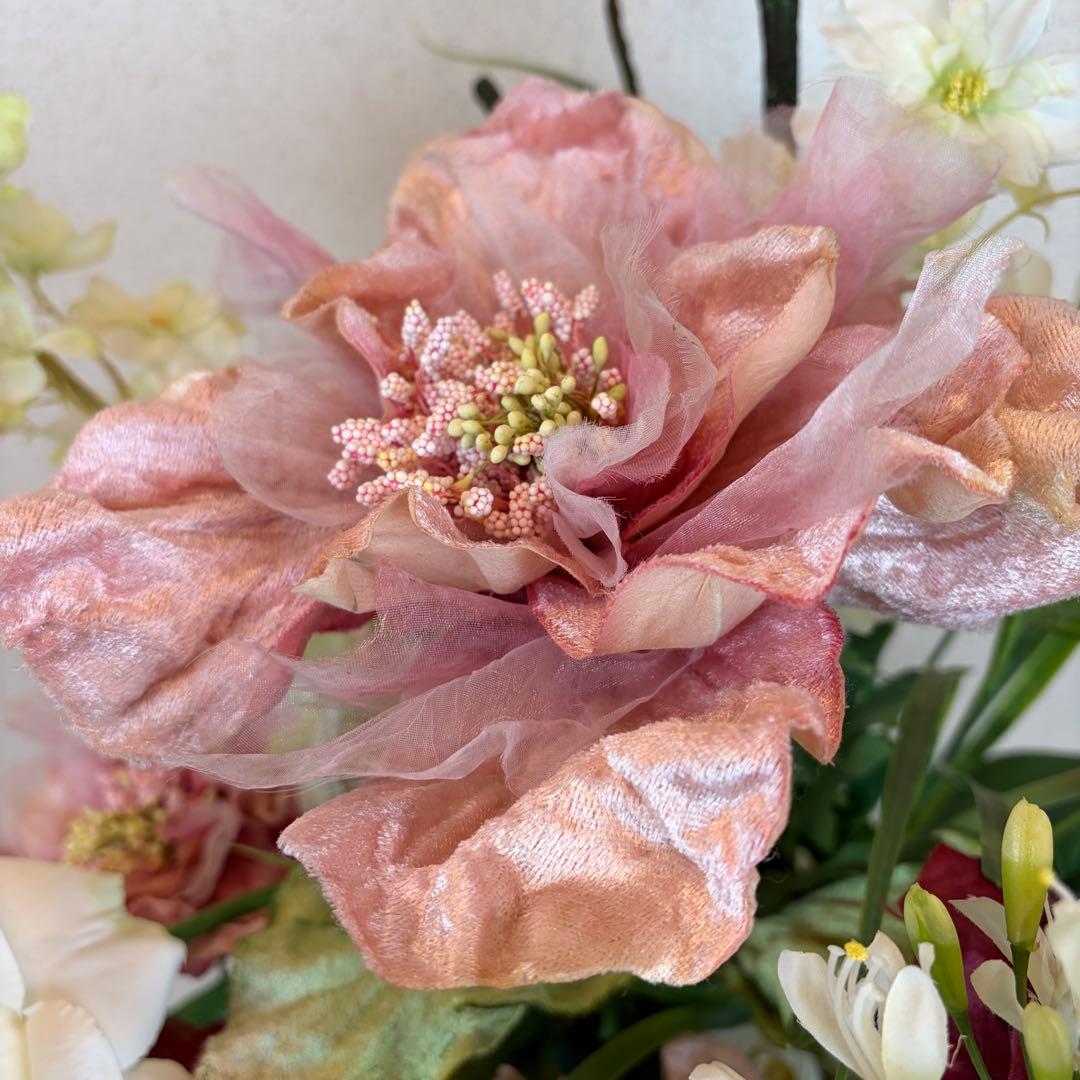 送料無料 造花アレンジメント 大型 アートフラワー スタンド エミリオ ロバ