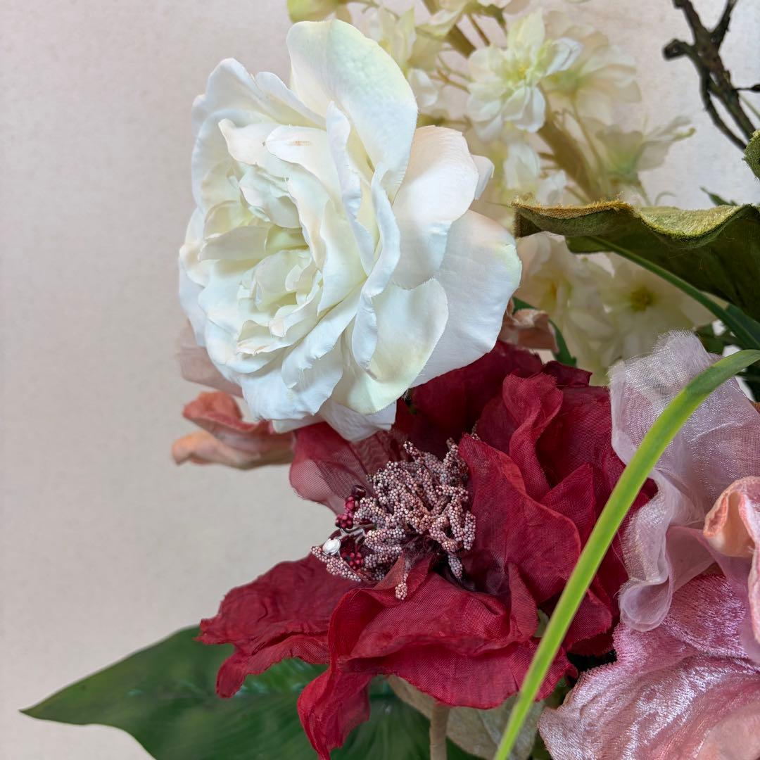 送料無料 造花アレンジメント 大型 アートフラワー スタンド エミリオ ロバ