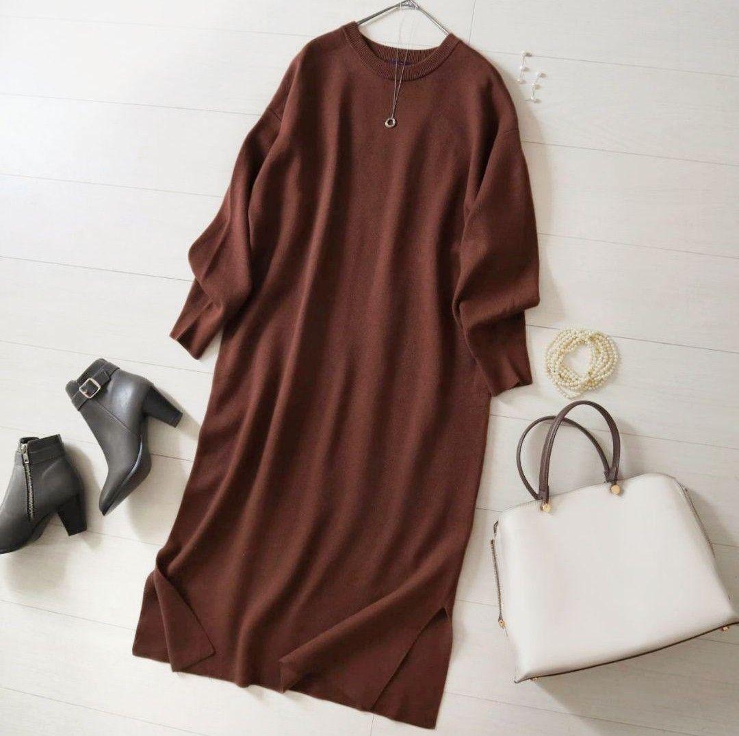 新品淡雪エクリュホワイトアーバンリサーチドロップショルダータートルネックニット