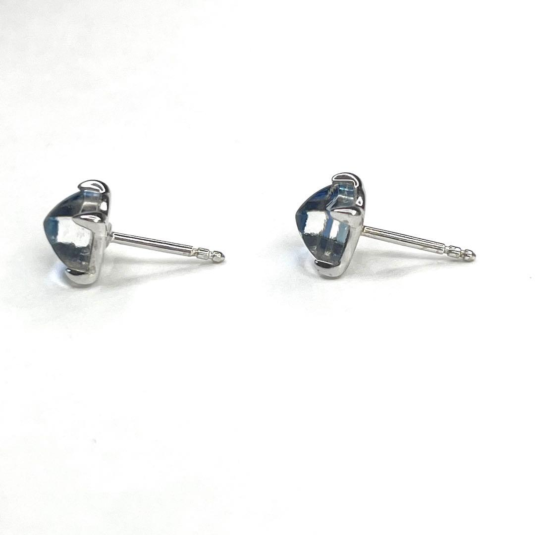 箱付美品　バカラ　ミニメディチピアス　アクアミラー　ブルー