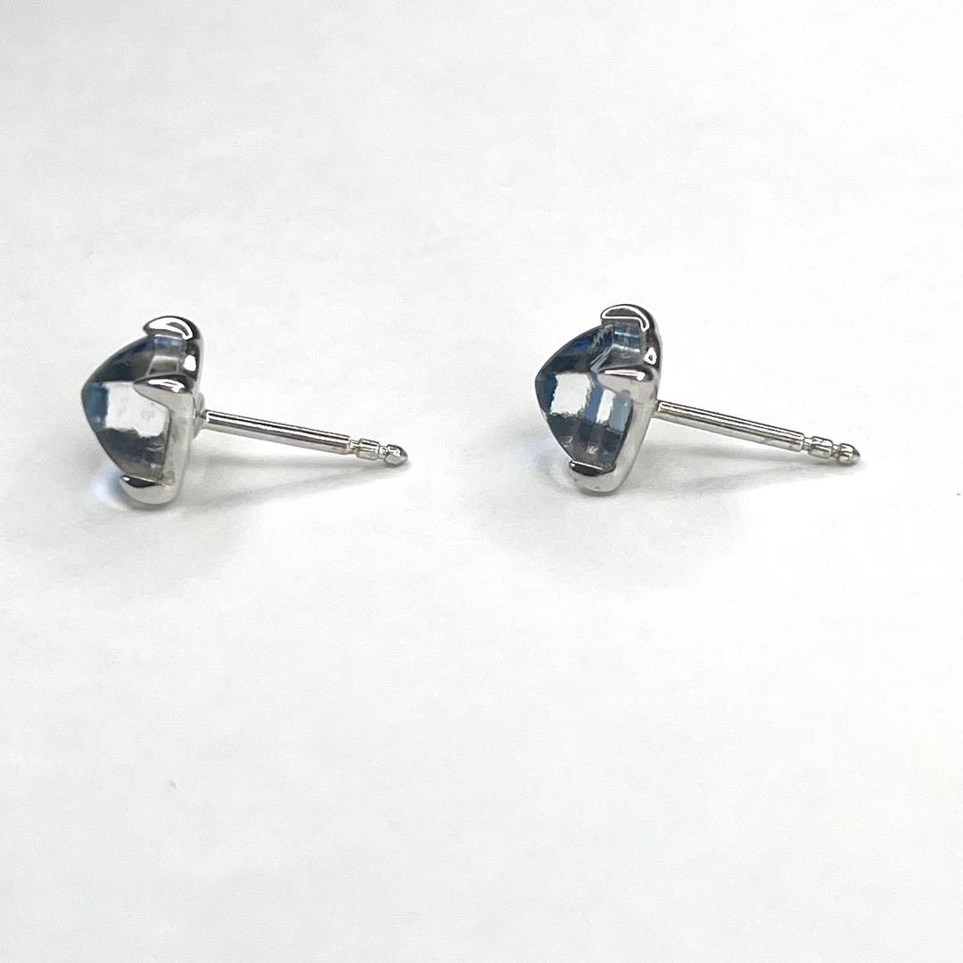 箱付美品　バカラ　ミニメディチピアス　アクアミラー　ブルー