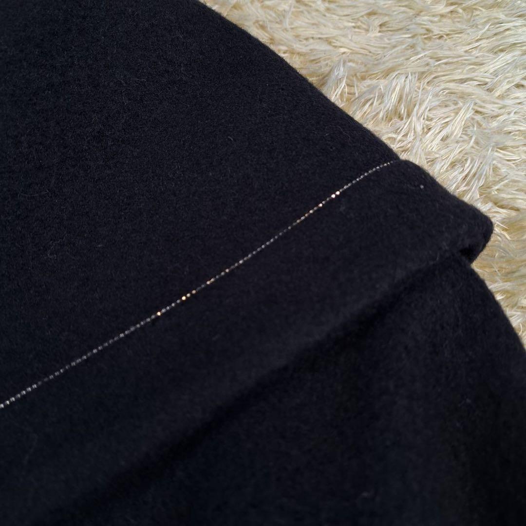 未使用品　blancvert ロングコート　ベルト　ビッグカラー　ネイビー