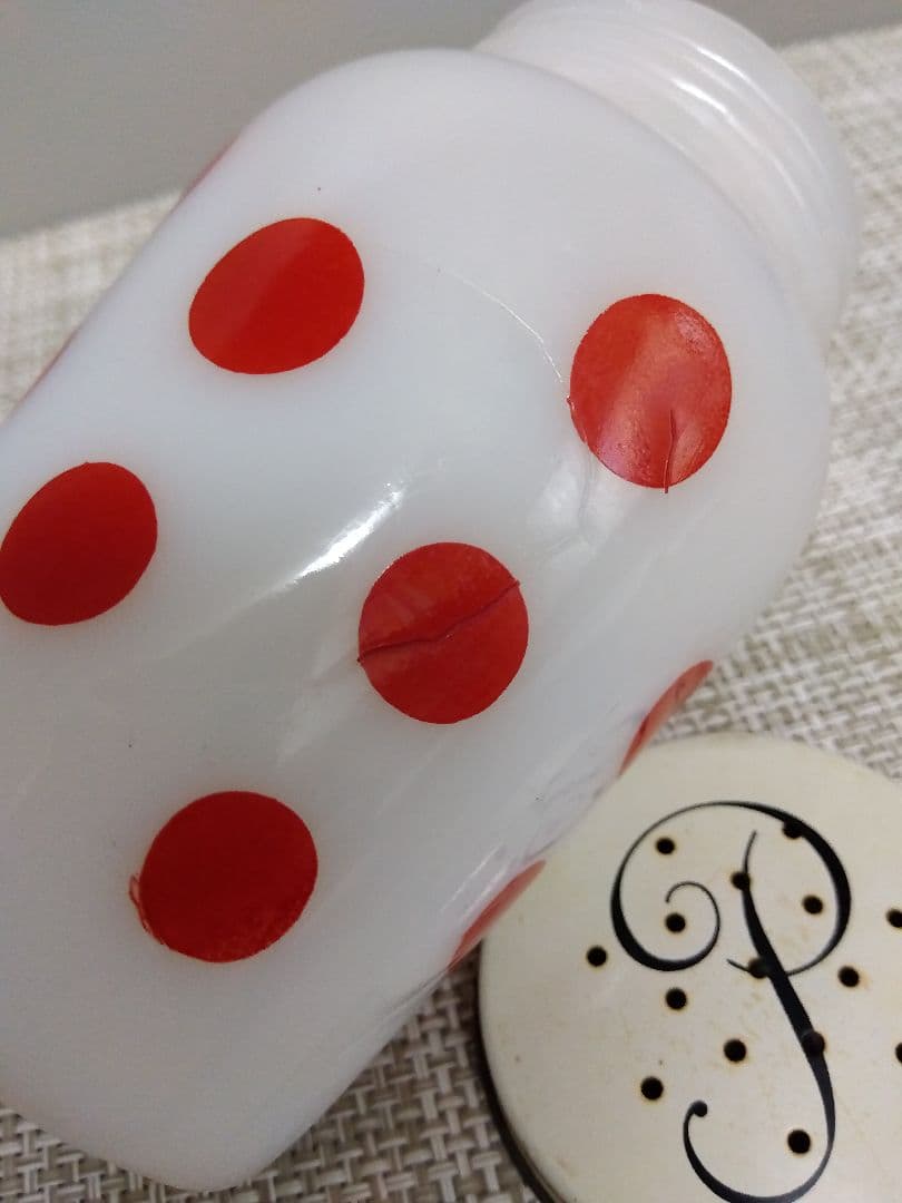 最終価格！ファイヤーキング ポルカドット 赤 ソルト＆ペッパーセット USA