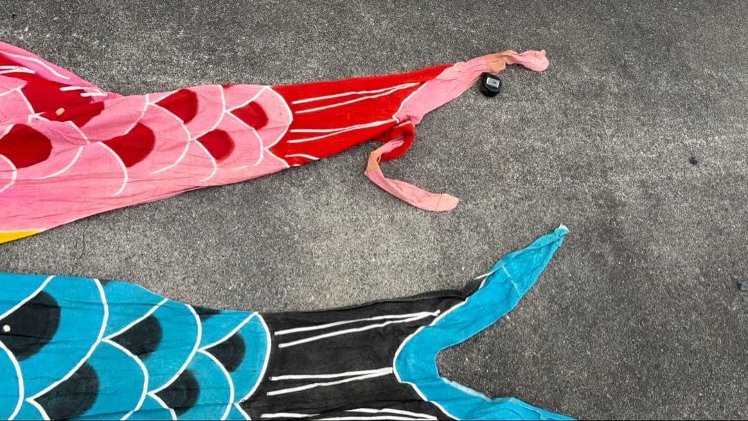 手書き 鯉のぼり 昭和レトロ ビンテージ物 3.8m