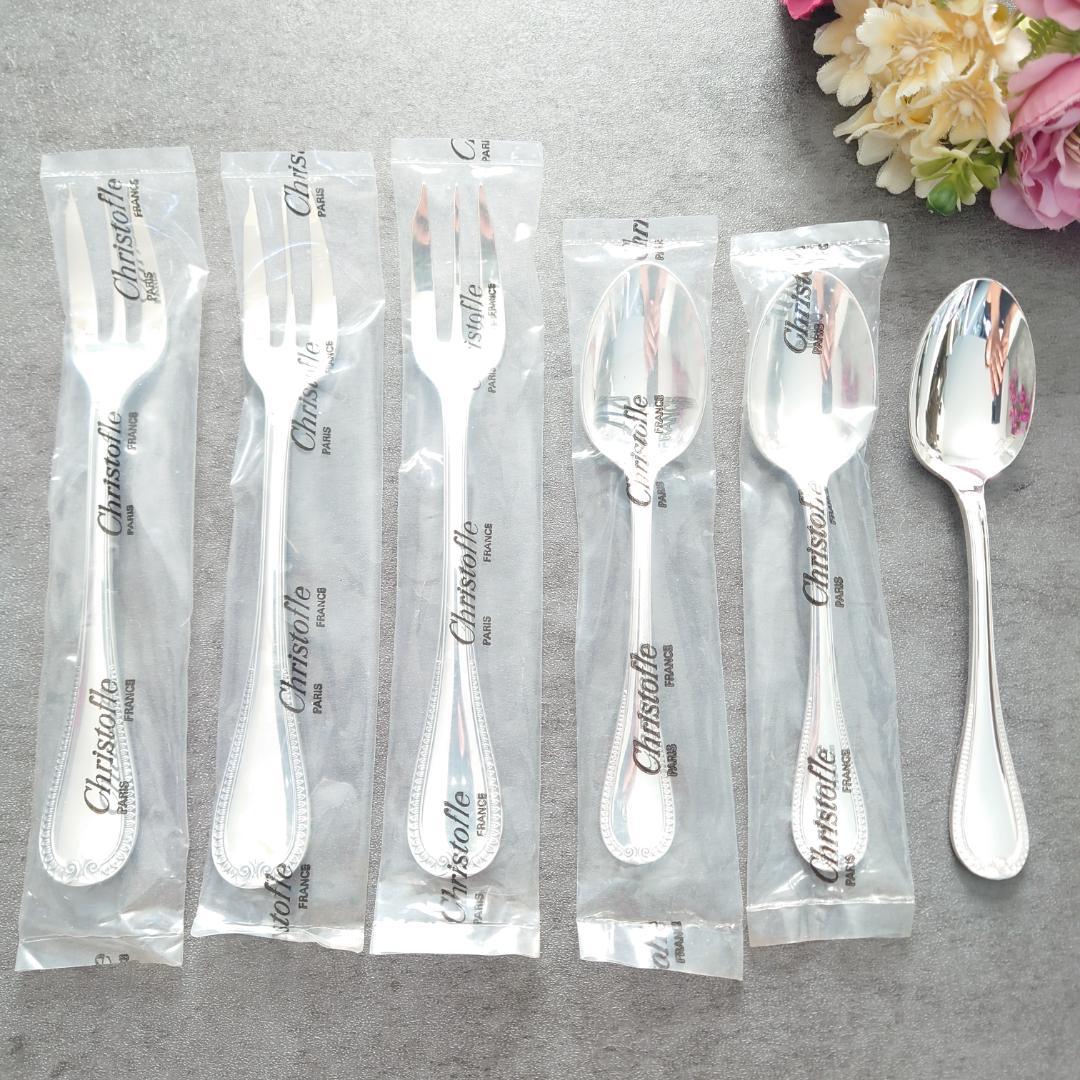 極美品 クリストフル マルメゾン ケーキフォークコーヒースプーン 未開封含 6点