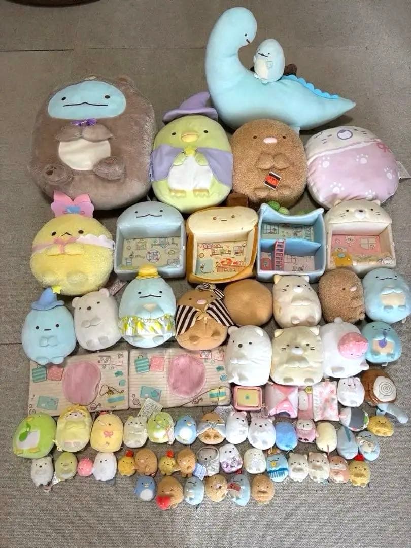 すみっコ　てのりぬいぐるみ　家具　ハウス　64体まとめ売り