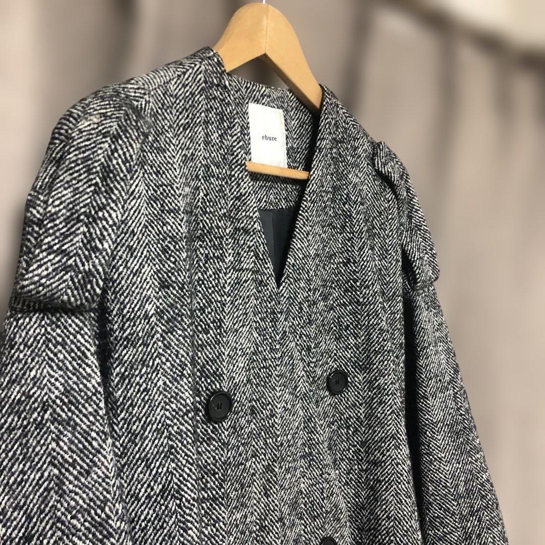 本日のみ大幅値下げ　雑誌掲載ebure人気完売ヘリンボーンAラインウールコート