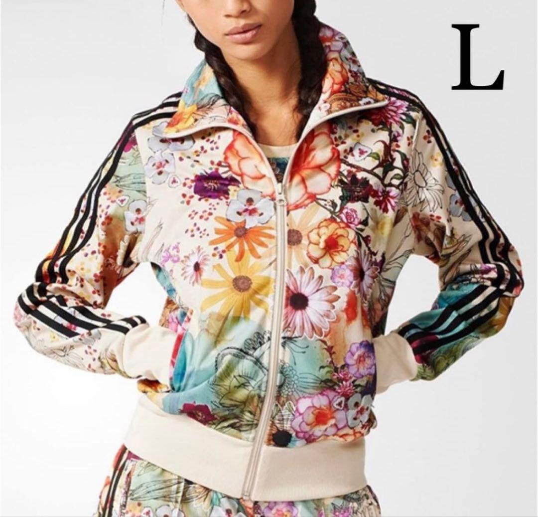 美品 アディダス トラックジャケット ボタニカル 花柄 ジャージ レディース L