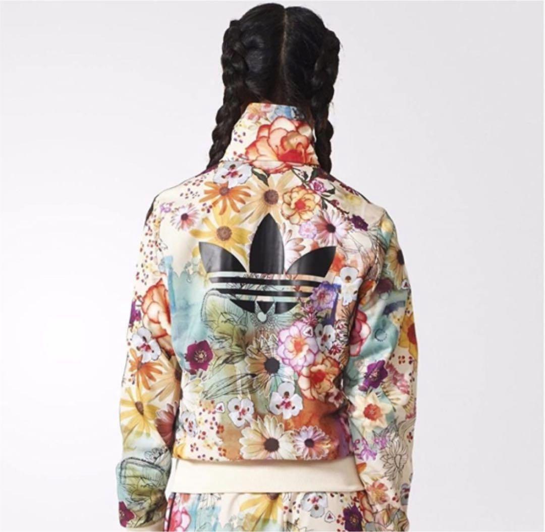 美品 アディダス トラックジャケット ボタニカル 花柄 ジャージ レディース L