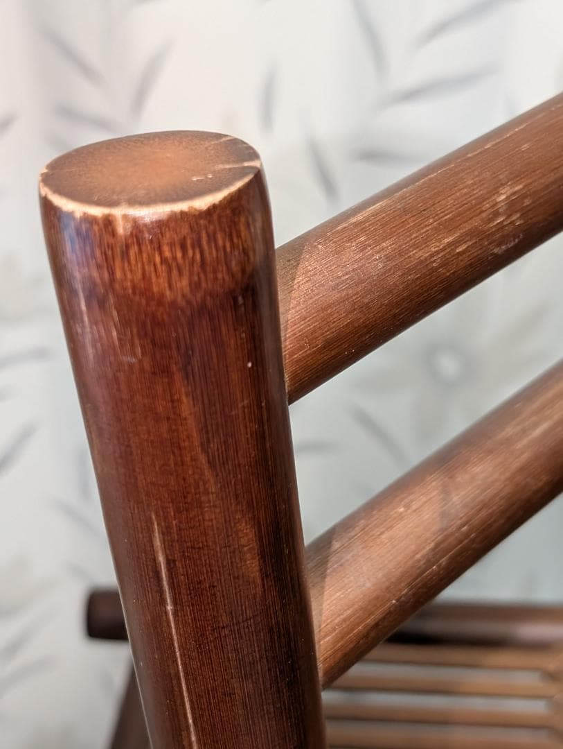 古家具　民芸　竹工芸　三段棚　折り畳み