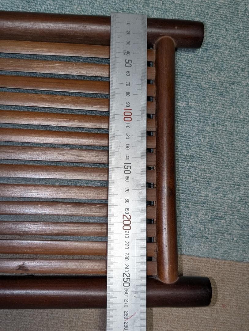 古家具　民芸　竹工芸　三段棚　折り畳み