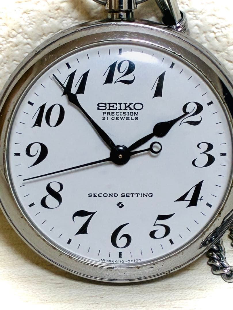 ★SEIKO PRECISION 21JEWELS 鉄道懐中時計【動作OK】