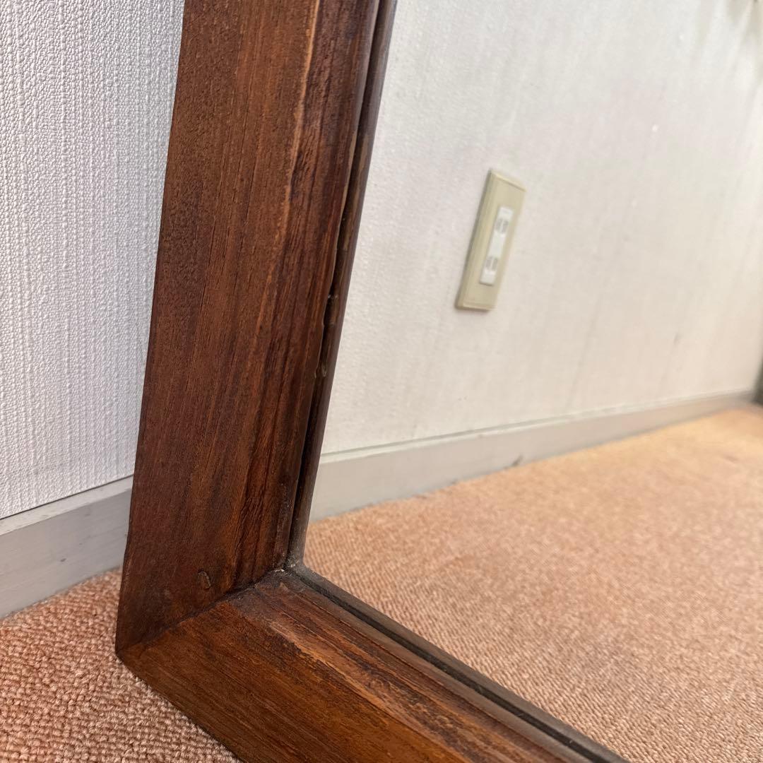 【送料込•売り切り価格】鏡 姿見 壁掛けウォールミラー ヴィンテージ ブラウン