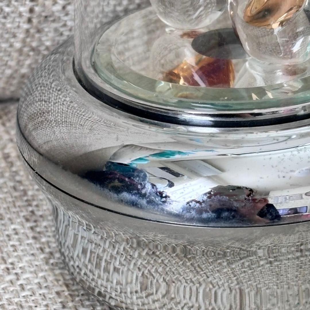 クリスタル 白鳥 置物 ガラスドーム付き