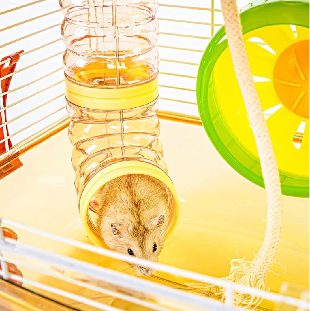 7店セットハムスターケージ 3段階 透明 広々タイプ トレーデザイン お手入