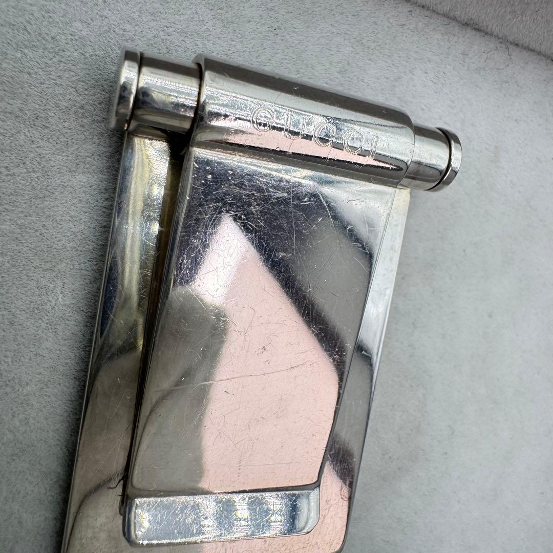 【ヴィンテージ】GUCCI マネークリップ　シルバー925 ロゴ