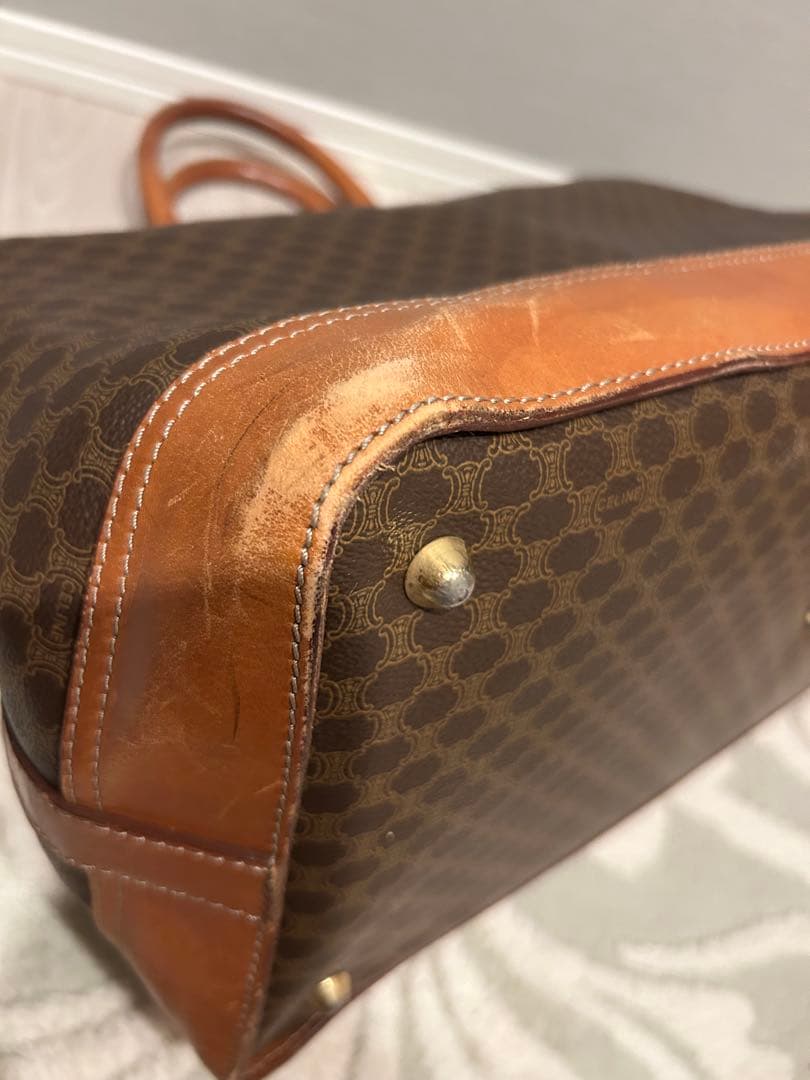 【極希少】セリーヌ マカダム柄 ボストンバッグ ヴィンテージ 大容量